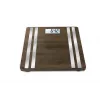 Balança de pessoa eletrónica Medisana BS 552 — cor prateada com superfície de bambu, máx. 180 kg, precisão de 100 g, Bluetooth, IMC, composição corporal