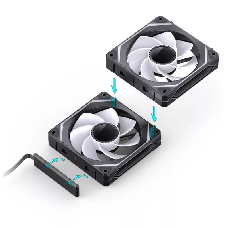 Conjunto de ventoinhas para caixa ARGB de 120 mm Jonsbo ZL-120BR pack de 3 com iluminação reversível
