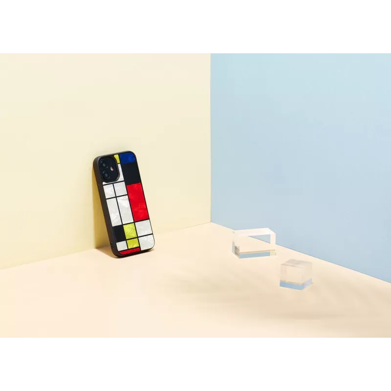 Capa de proteção iKins para Apple iPhone 12 mini – design Mondrian preto