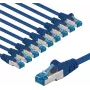Goobay cabo de rede CAT 6A S/FTP PiMF 5 m azul conjunto de 10 - condutor de cobre CU (67536)