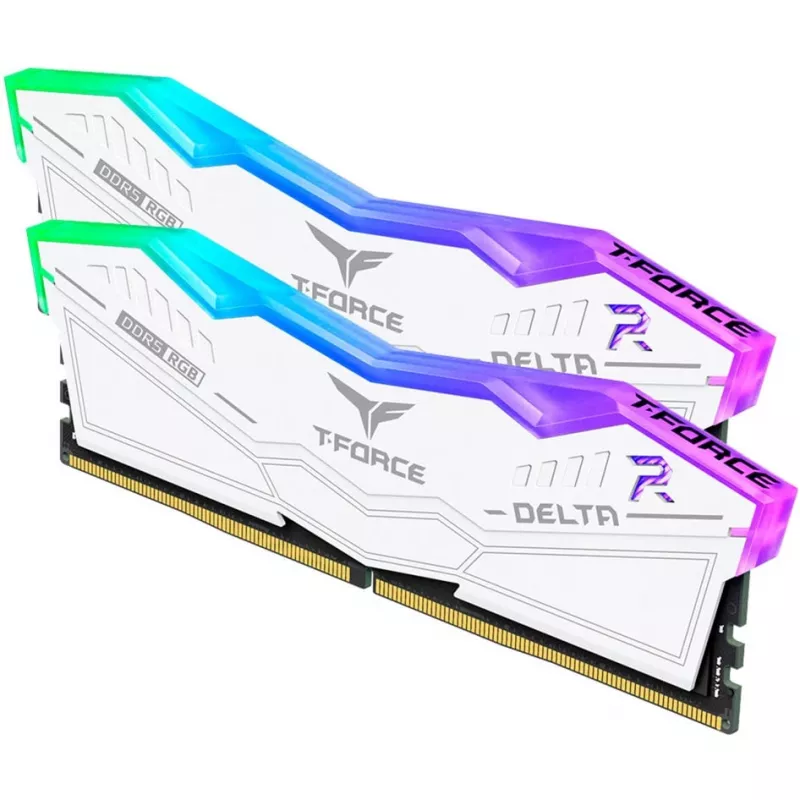 DIMM 32 GB DDR5-6000 (2x 16 GB) kit duplo, memória branca, FF4D532G6000HC30DC01, Delta RGB, INTEL XMP