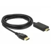 Adaptador de cabo de vídeo DeLOCK 85318 DisplayPort para HDMI 3m preto