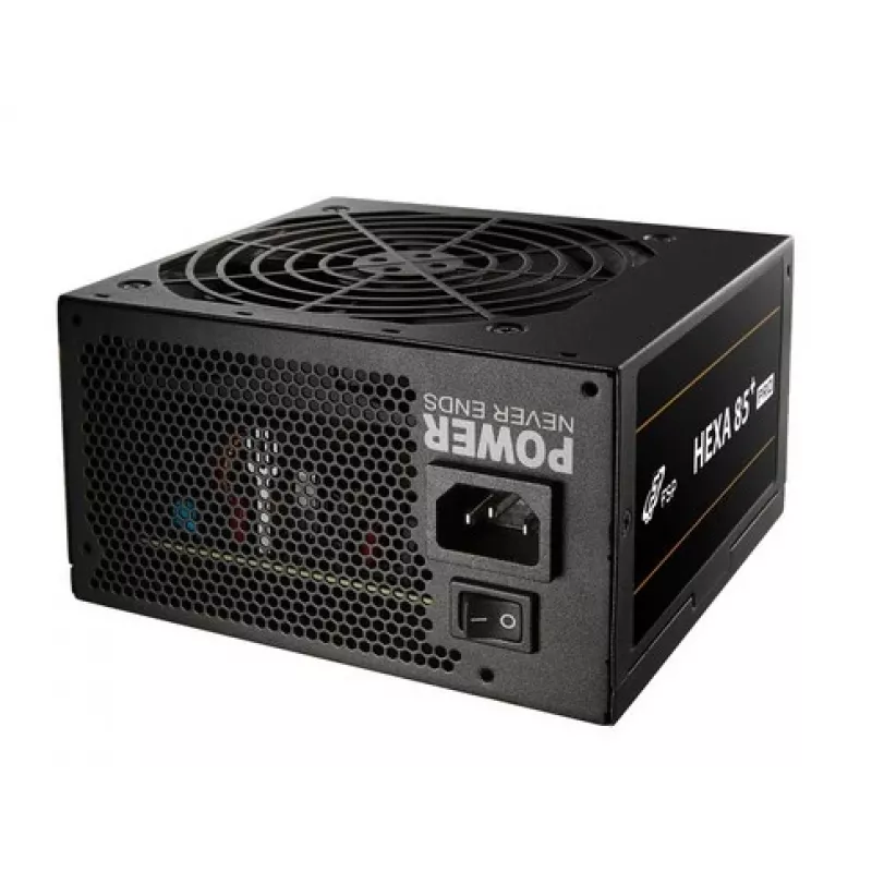 Fonte de alimentação FSP HEXA 85+ PRO 650W ATX ATX2.5 preta, 650 W, 100 - 240 V, 50 - 60 Hz, 9 - 4 A, Ativa, 100 W