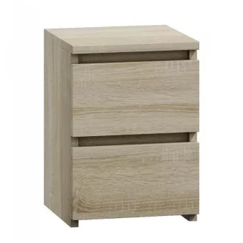 Mesa de cabeceira top e shop M2 SONOMA — mesa de cabeceira com 2 gavetas, carvalho, 300×300×400 mm