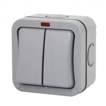 Interruptor de superfície 2 canais, IP66, EU
