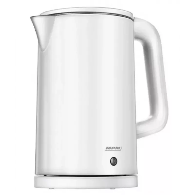 Chaleira elétrica MPM 1,7 L 2200 W caixa em aço inoxidável, botões, termostato regulável, bloqueio de segurança