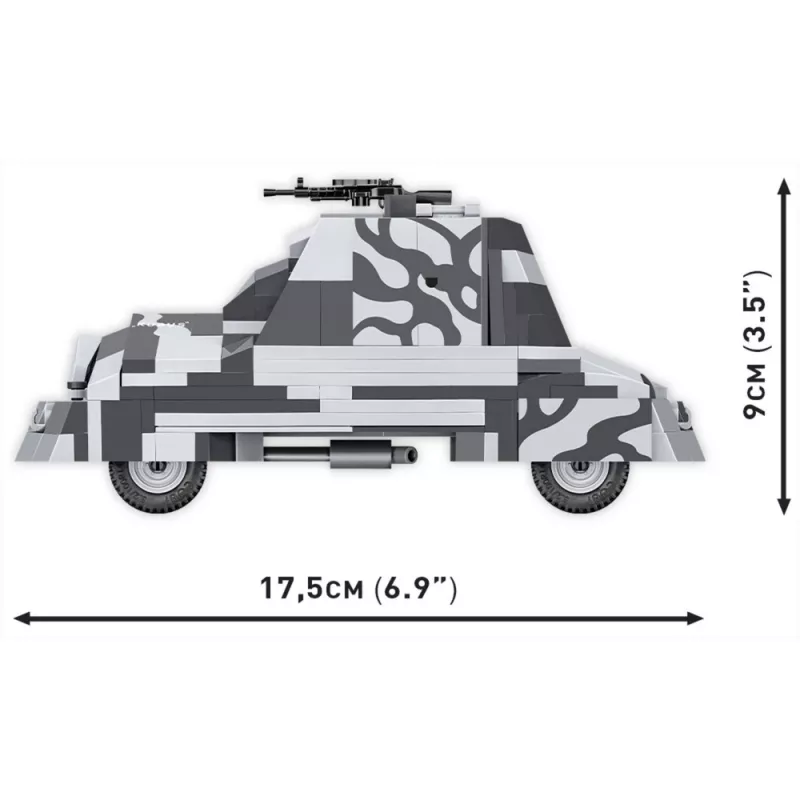 COBI 3114 Historical Collection conjunto de construção, carro blindado improvisado Kubus, Revolta de Varsóvia, 302 peças
