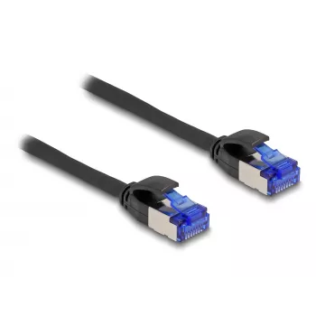 Cabo de rede DeLOCK RJ45 Cat.6A S/FTP fino 1m preto