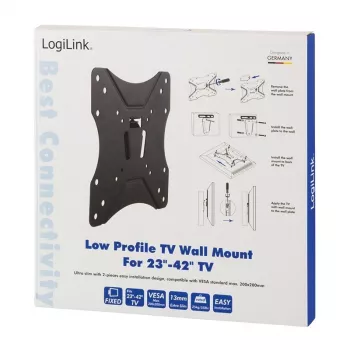 Suporte de parede para TV LogiLink BP0004 106,7 cm (42 polegadas) preto