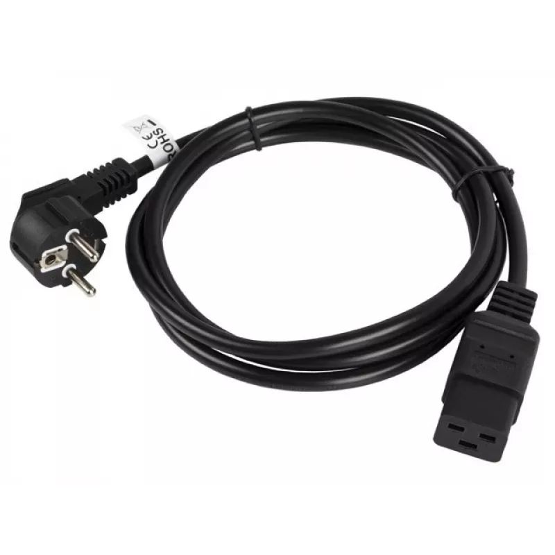Cabo de alimentação CEE 7/7 - IEC 320 C19 16A VDE 1,8M preto