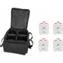 Conjunto de iluminação EUROLITE 4x AKKU TL-3 TCL branco com bolsa macia, painéis TCL a bateria