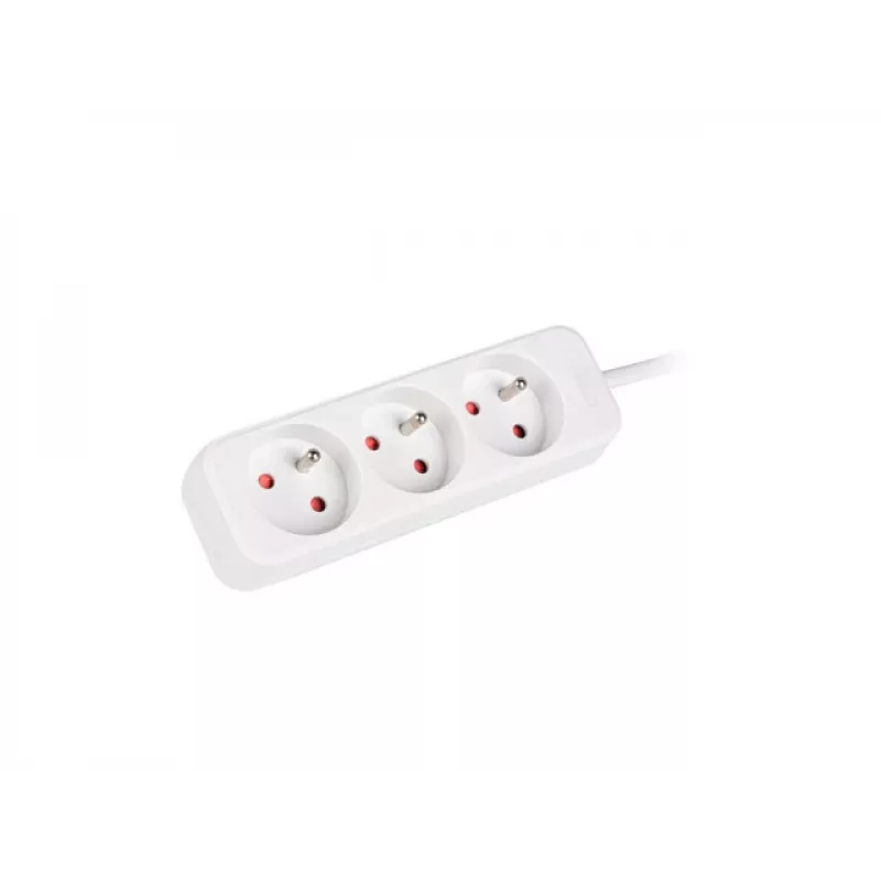 LANBERG PS0-03E-0300-W 3M Branco 3X 230V Extensão elétrica em cobre maciço