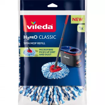 Refil de esfregona em microfibra VILEDA modelo 178330, azul/branco, compatível com esfregonas Vileda