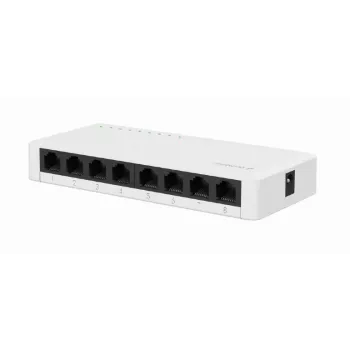 Switch não gerido GEMBIRD NSW-G8-01 – 8× Gigabit Ethernet (10/100/1000), branco, DC 5V