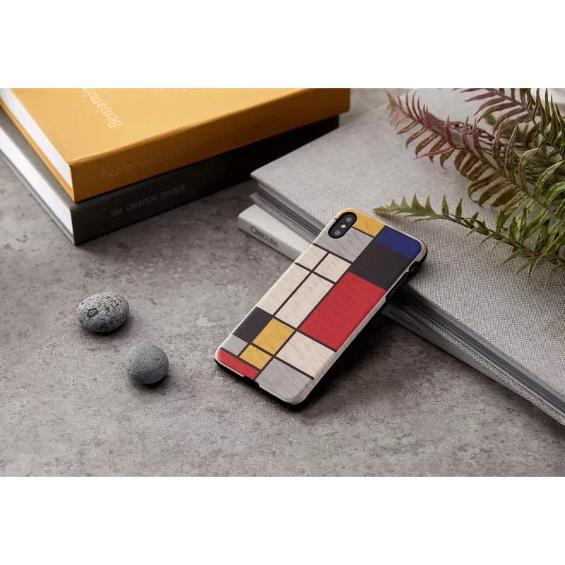 Capa para telemóvel man and wood para iPhone XS Max — parte traseira em madeira, moldura branca