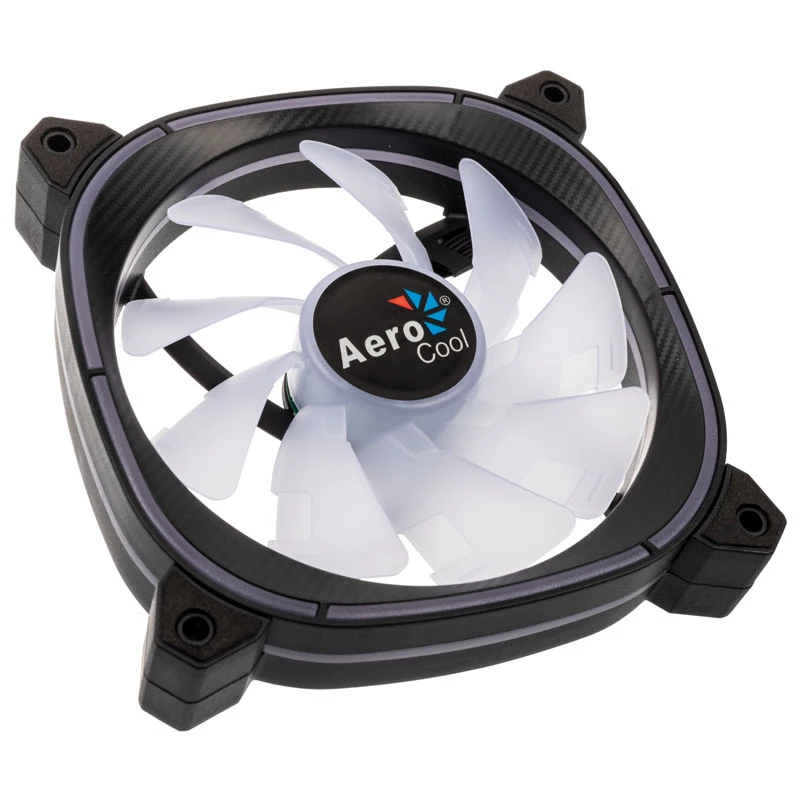 Ventoinha de caixa AEROCOOL Astro 12F ARGB LED 120mm — 120mm, iluminação ARGB, ligação de alimentação de 3 pinos