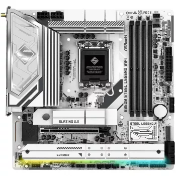 Placa-mãe ASRock B860M Steel Legend WiFi — Intel B860, LGA 1851, micro‑ATX, DDR5, 4 DIMM, Wi‑Fi 6E, 2.5GbE