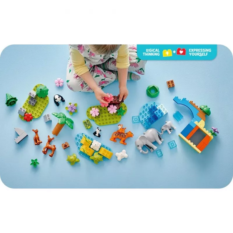 LEGO DUPLO Town Famílias de Animais Selvagens 3 em 1 10446 – 92 peças, a partir dos 2 anos, 200×220×340 mm