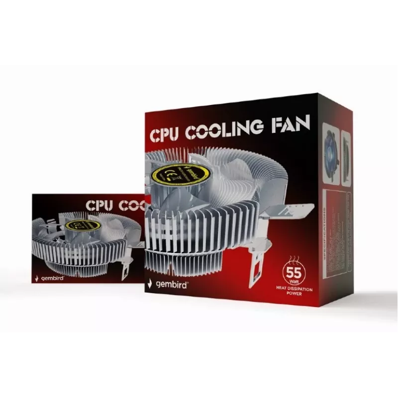 Gembird Huracan X40 cooler de CPU, 9 cm, 55 W, 4 pinos, LED azul