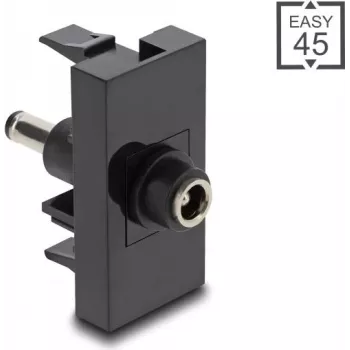 DeLOCK Easy 45 tomada preta conector fêmea conector macho reto