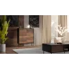Cómoda Cama 4D CORTINA 102x40x118 preto/nogueira