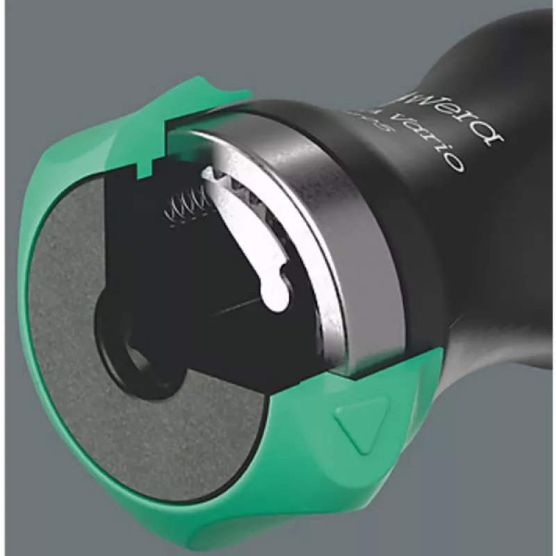 Wera 80 RA Vario 05051495001 cabo de chave de fendas com roquete, 113,5 mm, preto/verde