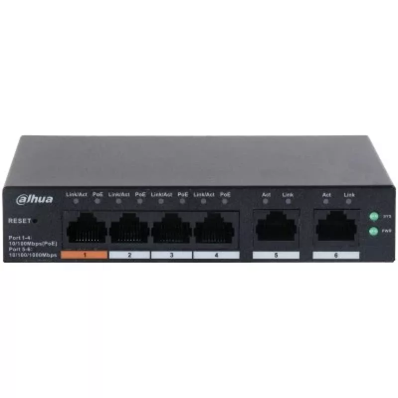 Dahua Technology DH-CS4006-4ET-60 switch de rede gerido L2 Gigabit Ethernet (10/100/1000) Power over Ethernet (PoE) preto