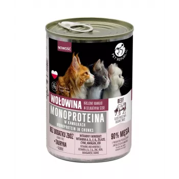 Ração húmida para gatos PetRepublic PET REPUBLIC monoproteína vaca em molho 400 g