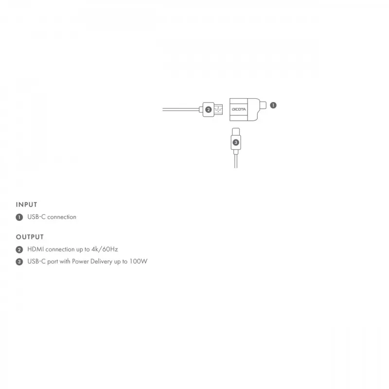 Adaptador USB-C para HDMI 4K 100W PD