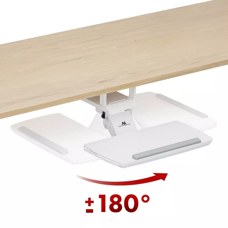 Suporte de teclado MACLEAN MC-156 W — prateleira ajustável sob a secretária, carga máx. 5 kg