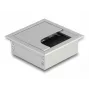 Passagem de cabos DeLOCK para montagem em secretária com escova 80x80x28 mm prateado