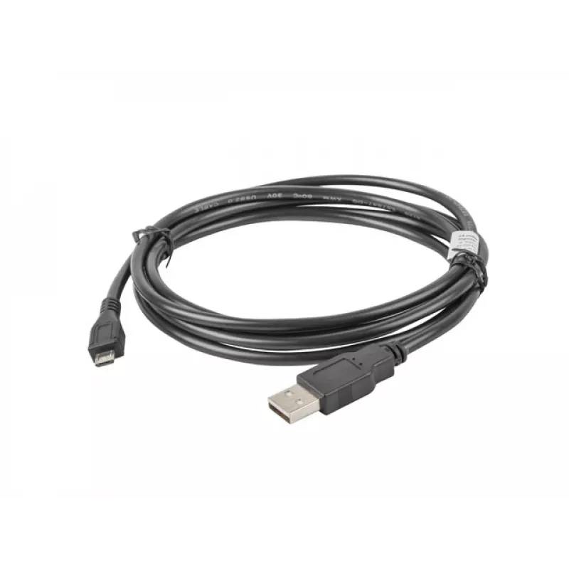 Cabo USB 2.0 LANBERG CA-USBM-10CC-0018-BK, Micro-USB B para USB A, 1,8 m, preto