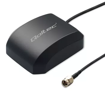 Antena GPS/GLONASS QOLTEC modelo 57055 com base magnética, ganho de 28 dB