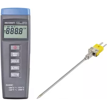 VOLTCRAFT K101 + TP 203 Termómetro -200 a +1370 °C sensor tipo K