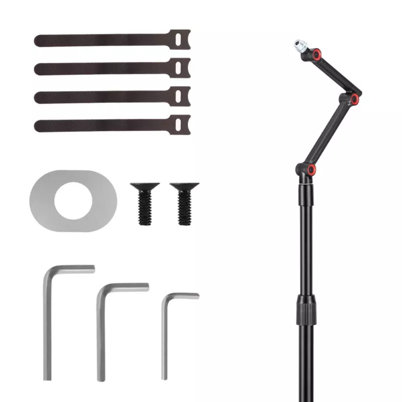 Suporte de microfone MACLEAN MC-337 ajustável em altura 626–1694 mm, capacidade de carga 1 kg