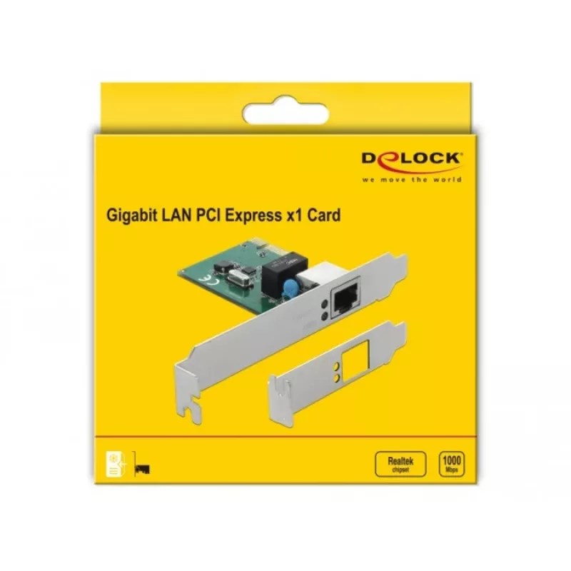 DeLOCK 90381 Placa Gigabit LAN PCI Express x1, 1x RJ45, RTL8111