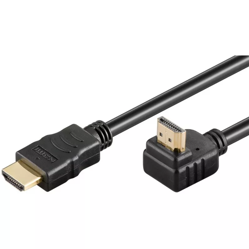Goobay 61296 - Cabo HDMI High Speed com Ethernet ficha angular 4Ka60Hz 2.0 - Cabo - Digital/Display/Vídeo