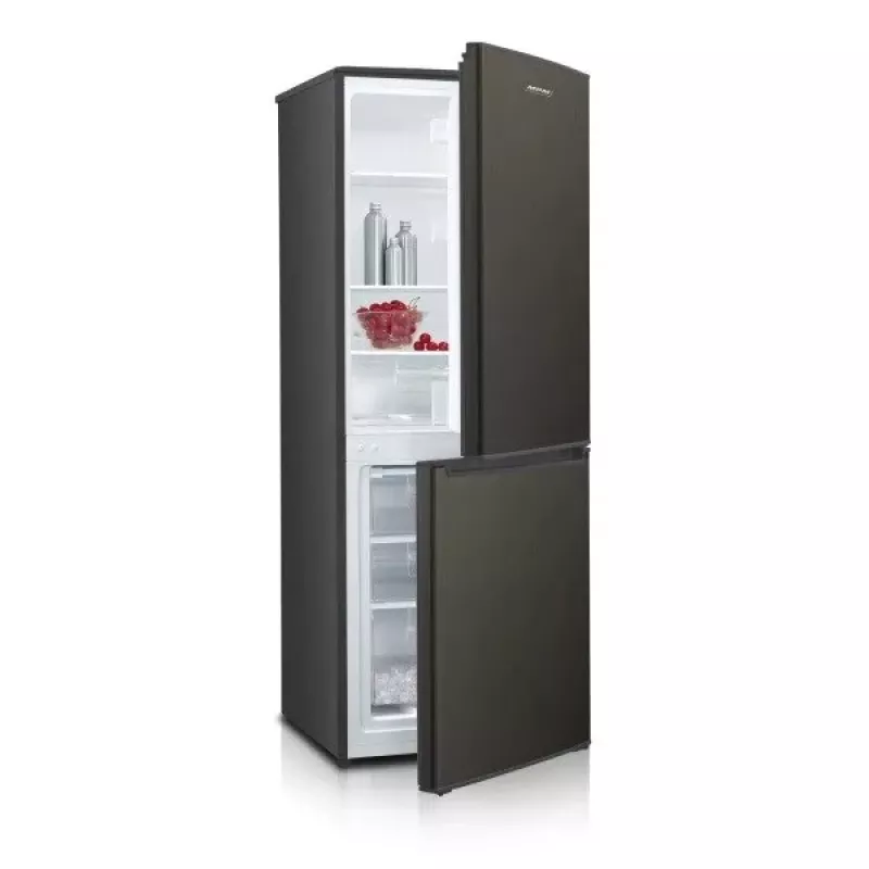 Combinado MPM MPM-215-KB-39/E — 215 l, congelador em baixo, Dark Inox, portas reversíveis, iluminação LED