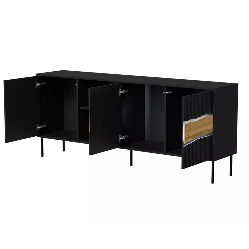 Cómoda Cama INSERTO 3D1W 190x40x80 preta + LED