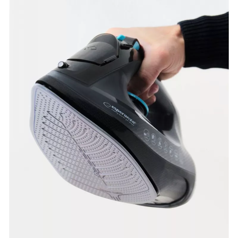 Ferro de engomar a vapor Esperanza EHI010 com base cerâmica Cinzento, Preto 2600 W