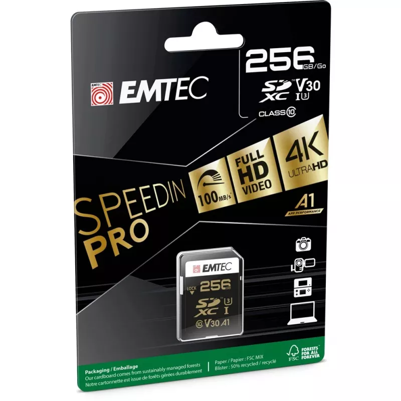 Cartão de memória Emtec 256GB SDXC UHS-I Class 10 ECMSD256GXC10SP