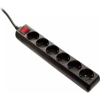 Régua de tomadas AS Schwabe 11512 Schuko preta — monobloco