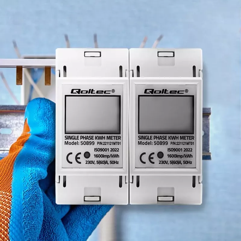 Contador de consumo de energia monofásico QOLTEC 50899 230 V 50 Hz, 5(60)A, classe 1.0, LCD