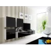 Armário Cama Square VIGO 50/50/30 branco/preto brilhante