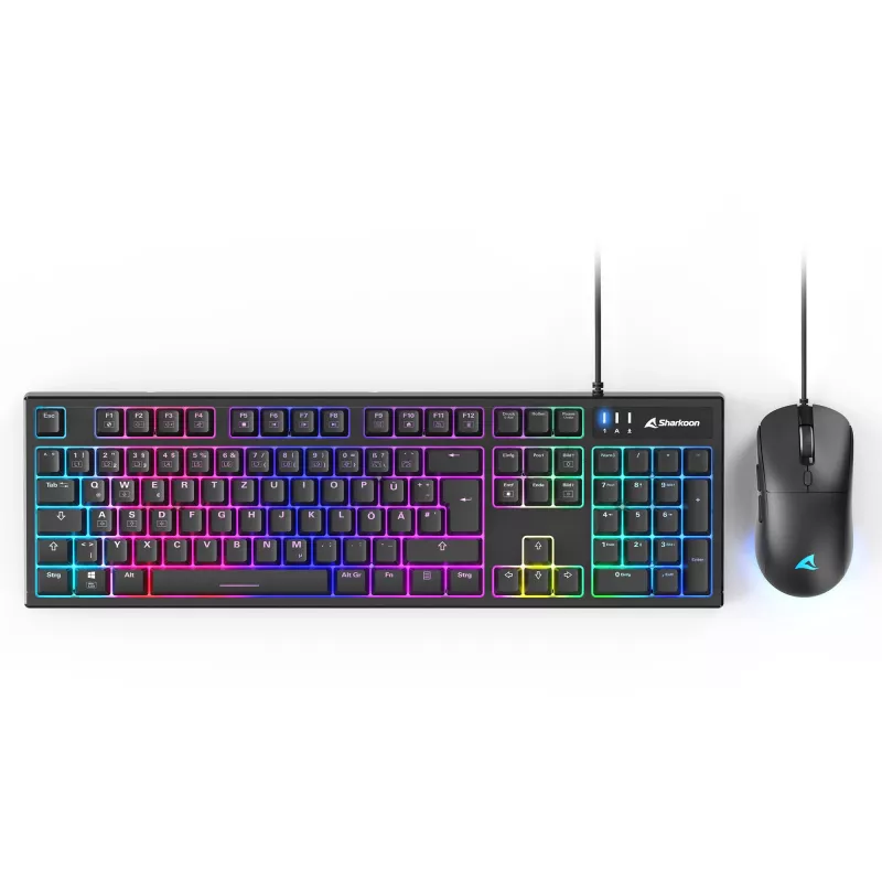 Conjunto de teclado e rato para gaming Sharkoon SKILLER SGB15 Combo DE com layout alemão