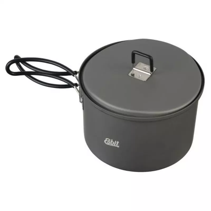 Conjunto de cozinha ESBIT com fogareiro a álcool, alumínio 1,5 L, Ø15,4 cm, H115 mm, preto
