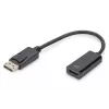 Adaptador DIGITUS, ficha DisplayPort - conector fêmea HDMI A, DisplayPort Standard 1.1a, certificado UL20276, AWG28 (DB-340400-001-S)