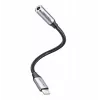 Adaptador de áudio Vention Lightning para 3,5 mm BMBHA, adaptador com fios Lightning para 3,5 mm com cabo de 0,1 m, cinzento
