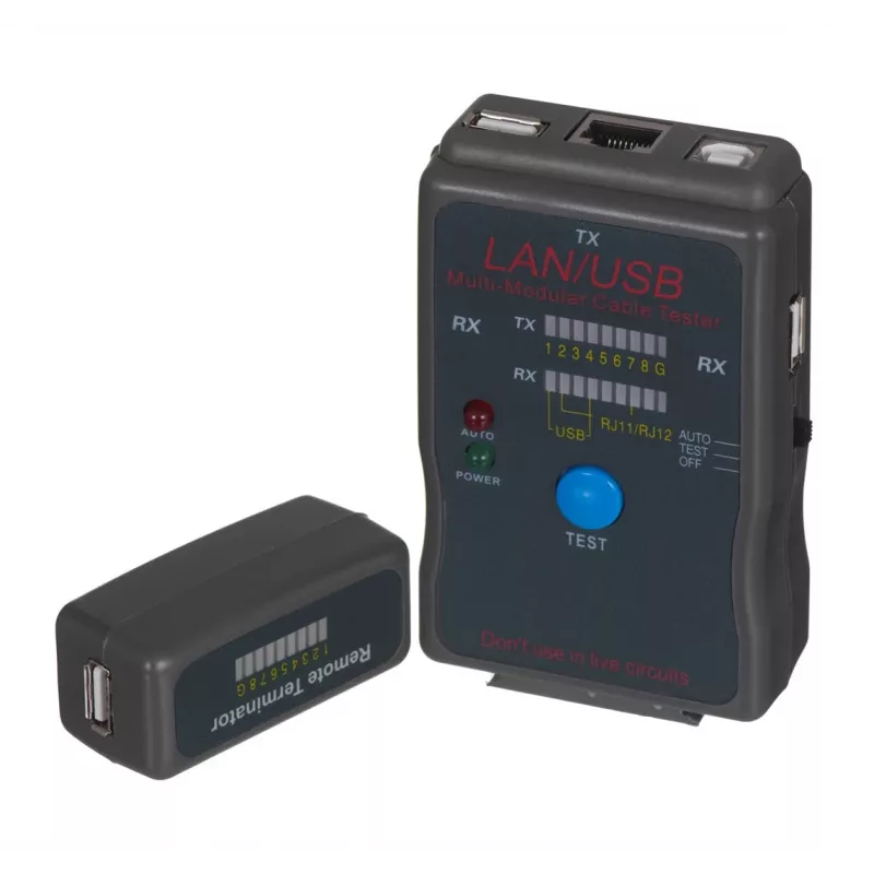 Testador de cabos de rede Cablexpert NCT-2 preto