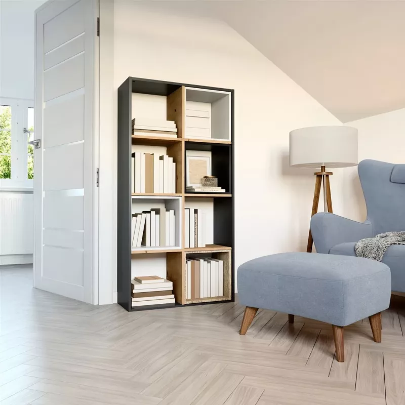 Topeshop MALAX 2X4 ANT/ART estante de livros para sala de estar